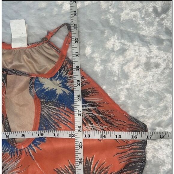 Anthropologie Womens Orange Keyhole Neckline Sleeveless Halter Dress Size Small - Picture 8 of 8